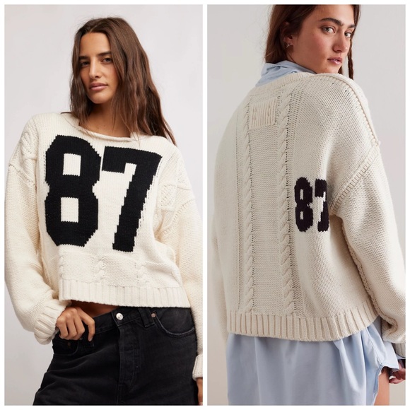 Free People Sweaters - Free People We The Free 87 Pullover Cream Sweater Knit XS‎
